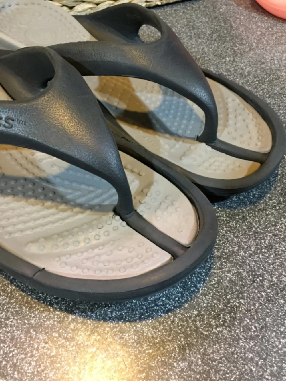 CROCS Unisex Black & Gray Flip Flop Sandals